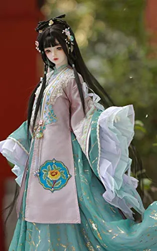 1/3 BJD Ball Jointed Doll Toy with Full Set Clothes Shoes Wig, Girl Doll Playset, Birthday for Your Daughter & Girlfriends(Chinese Ancient Style-Xue Baochai)