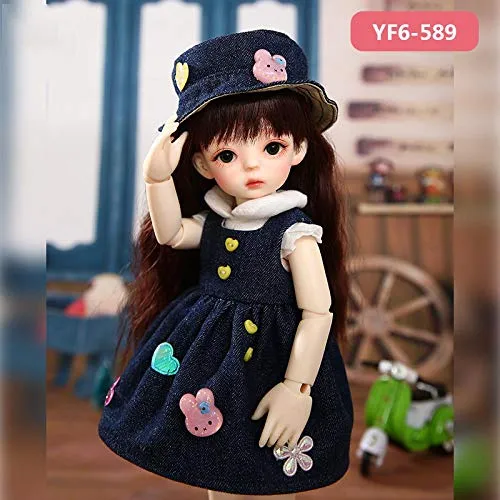 1/6 N N Doll Clothes Pink Or White Lattice T-Shirt and Black Jeans Cute for YoN Body Doll Accessories YF6-589