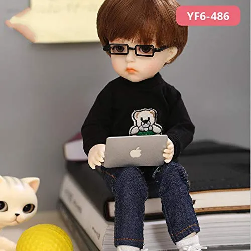 1/6 N N Doll Clothes Pink Or White Lattice T-Shirt and Black Jeans Cute for YoN Body Doll Accessories YF6-589