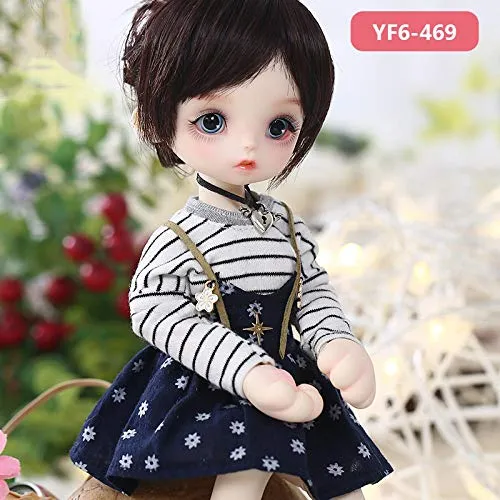1/6 N N Doll Clothes Pink Or White Lattice T-Shirt and Black Jeans Cute for YoN Body Doll Accessories YF6-589