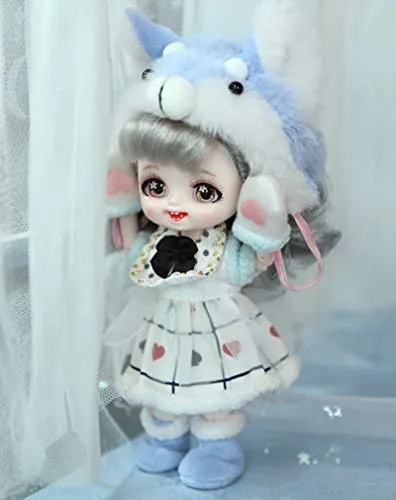 16Cm Fashion BJD Dolls SD Action Figures Environmental Protection Materials Handmade Makeup DIY Toys Full Set The Best Gift for Adults and Children,B