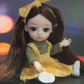 1/8 Bjd Doll 15cm 5.9 Inches Lovely DIY Dress Up Figurine Toy Decoration Birthday Children's Day, Autumn,GiftPackage