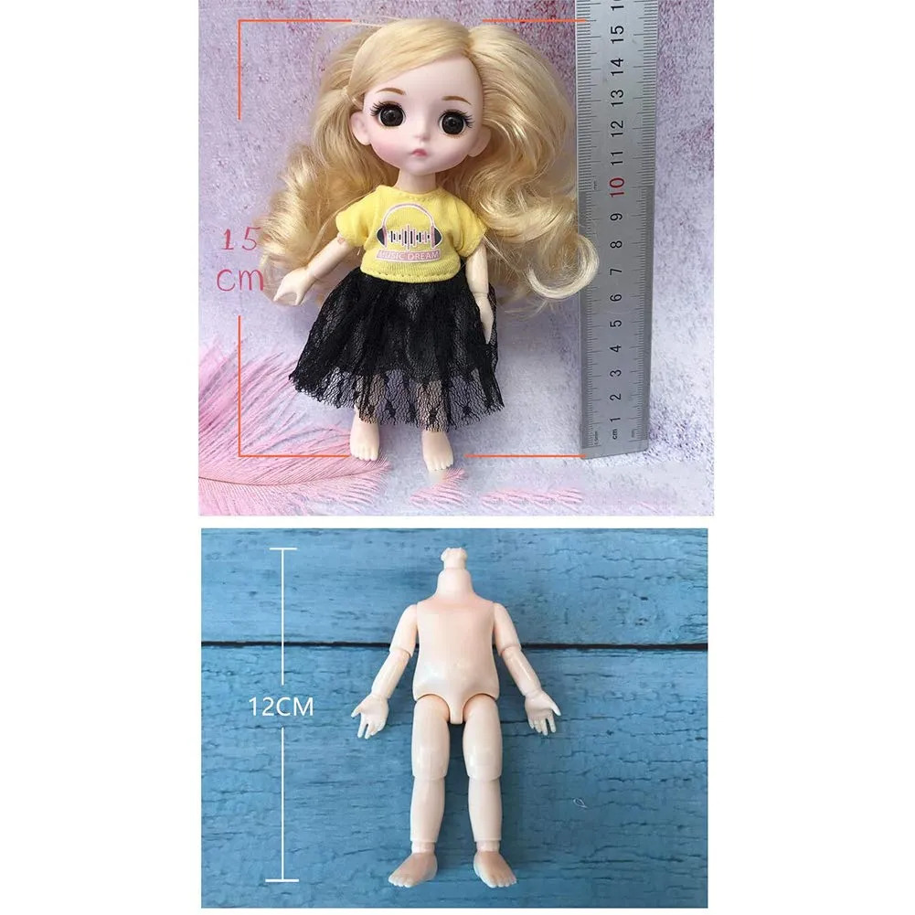 1/8 Bjd Doll 15cm 5.9 Inches Lovely DIY Dress Up Figurine Toy Decoration Birthday Children's Day, Autumn,GiftPackage