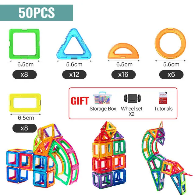 21-180pcs Big Size Magnetic Designer Magnet Building Blocks Construction Set Magnetic Bircks DIY Toys For Children Gifts