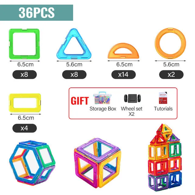 21-180pcs Big Size Magnetic Designer Magnet Building Blocks Construction Set Magnetic Bircks DIY Toys For Children Gifts