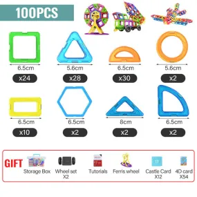 21-180pcs Big Size Magnetic Designer Magnet Building Blocks Construction Set Magnetic Bircks DIY Toys For Children Gifts