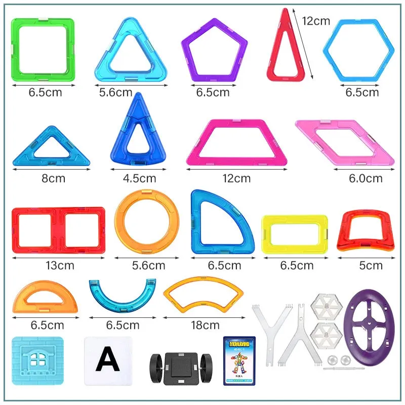 21-180pcs Big Size Magnetic Designer Magnet Building Blocks Construction Set Magnetic Bircks DIY Toys For Children Gifts