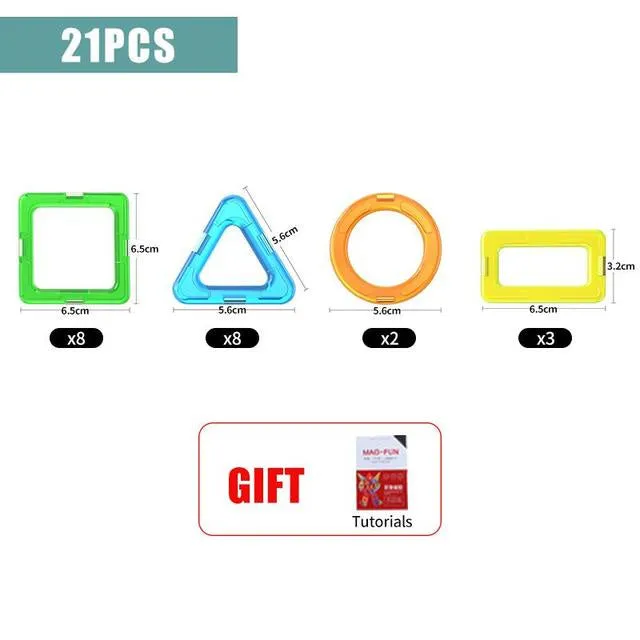 21-180pcs Big Size Magnetic Designer Magnet Building Blocks Construction Set Magnetic Bircks DIY Toys For Children Gifts