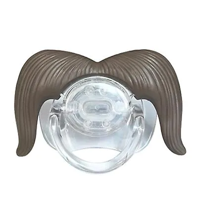 2Pcs 7# Funny Baby Beard Pacifiers Nipple, Food Grade Silicone Teethers AZ12401