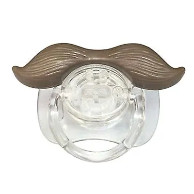 2Pcs 7# Funny Baby Beard Pacifiers Nipple, Food Grade Silicone Teethers AZ12401