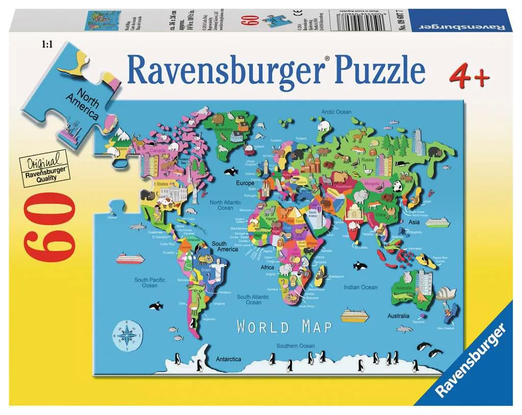 60 Piece World Map Puzzle