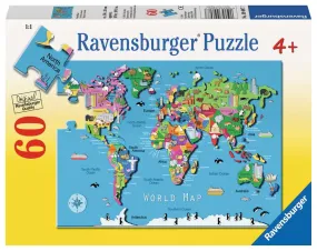 60 Piece World Map Puzzle