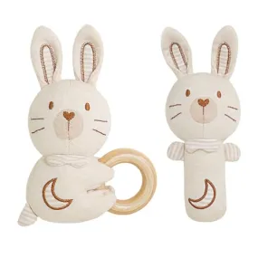 ACCKUO Baby Plush Rattle Toys Set, Bear Infants Stuffed Animal Plush Rattle Shaker Toy, 2 PCS
