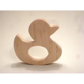 All Natural Wooden Teether - Duck - Handmade Wooden Baby Toy