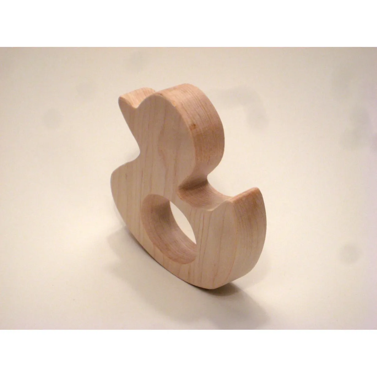 All Natural Wooden Teether - Duck - Handmade Wooden Baby Toy
