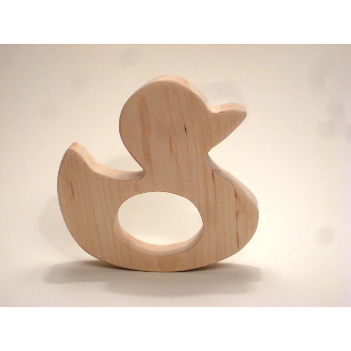 All Natural Wooden Teether - Duck - Handmade Wooden Baby Toy