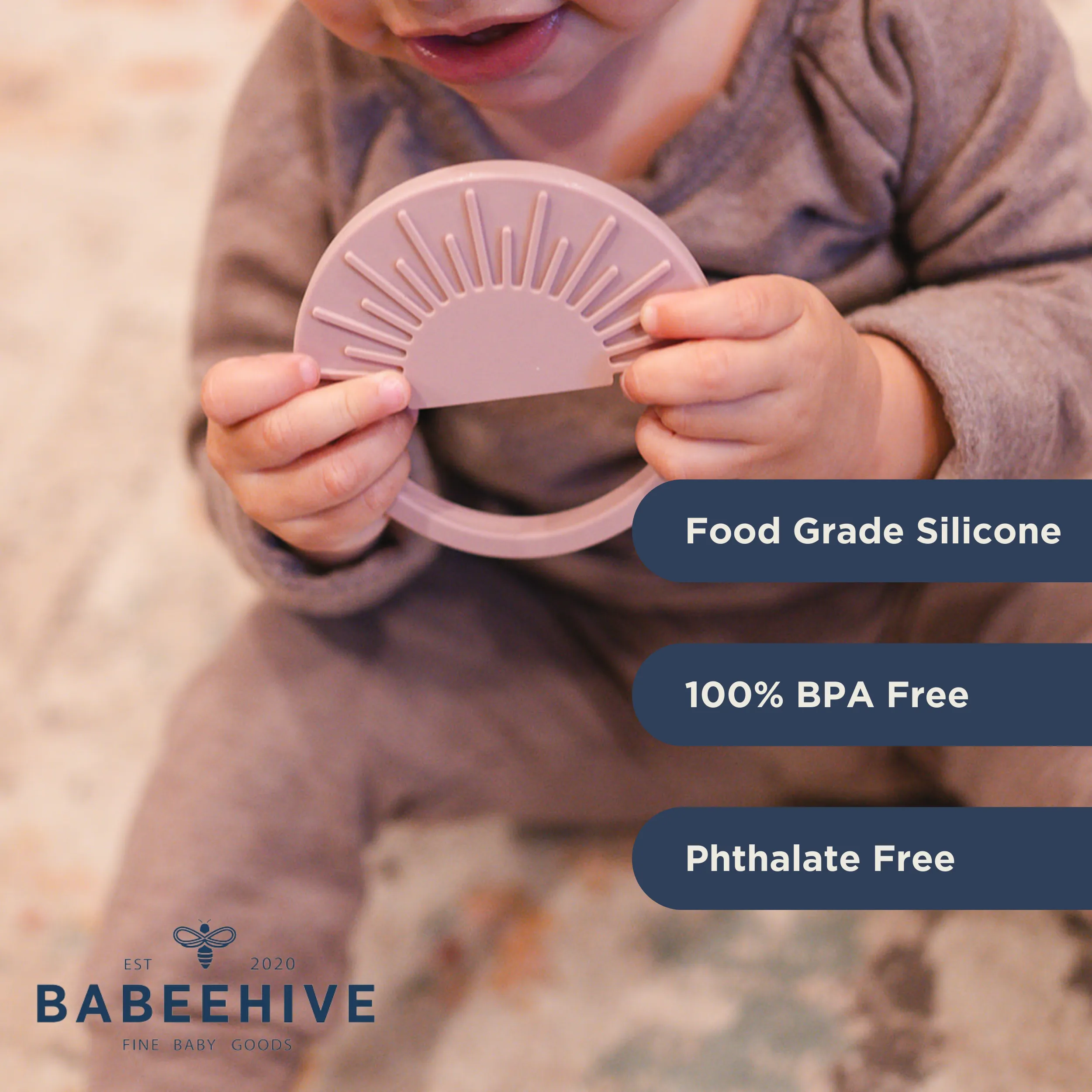 Babeehive Goods Teal Sunburst Teething Toy