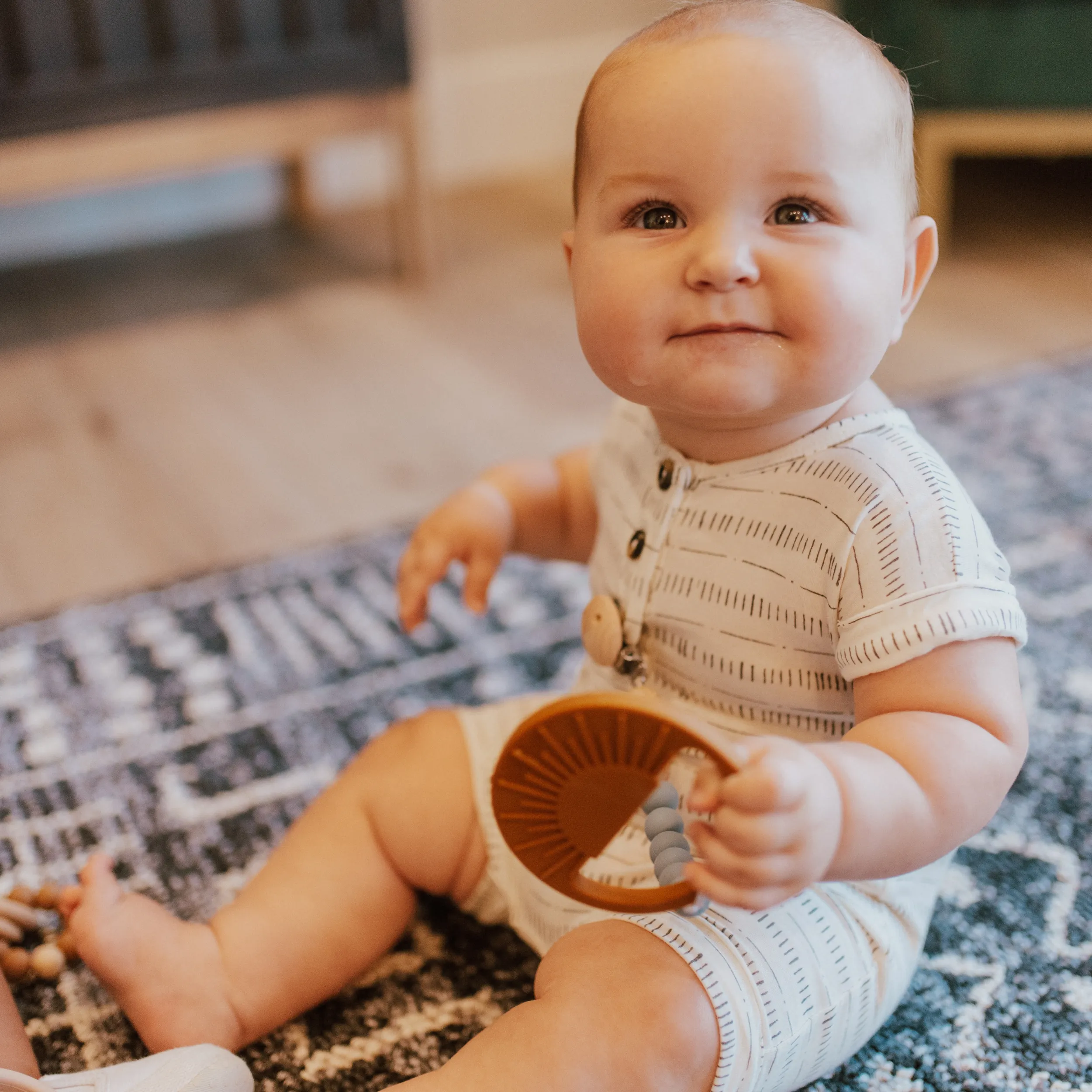 Babeehive Goods Teal Sunburst Teething Toy
