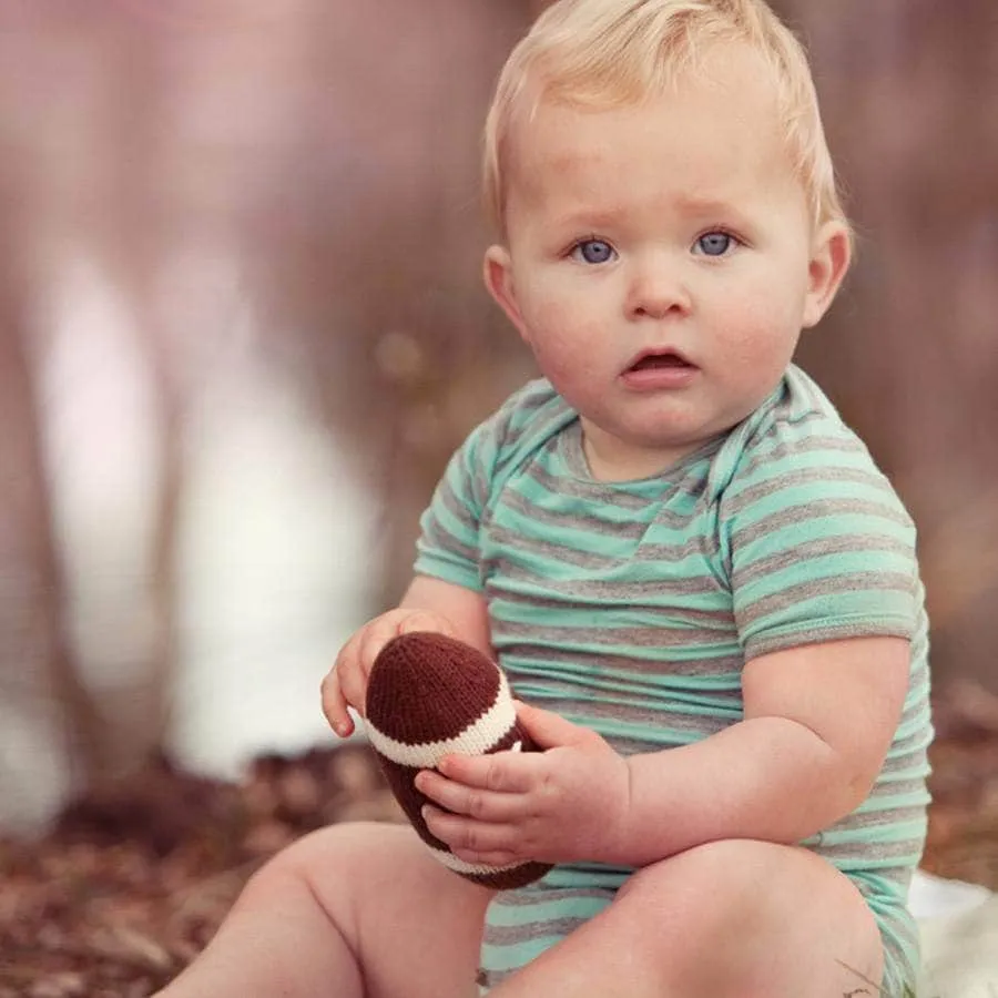 Baby Knit Rattles - Football, Baseball & Basketball
