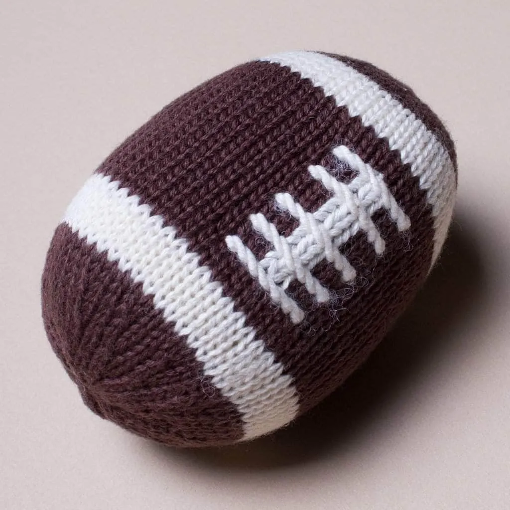 Baby Knit Rattles - Football, Baseball & Basketball