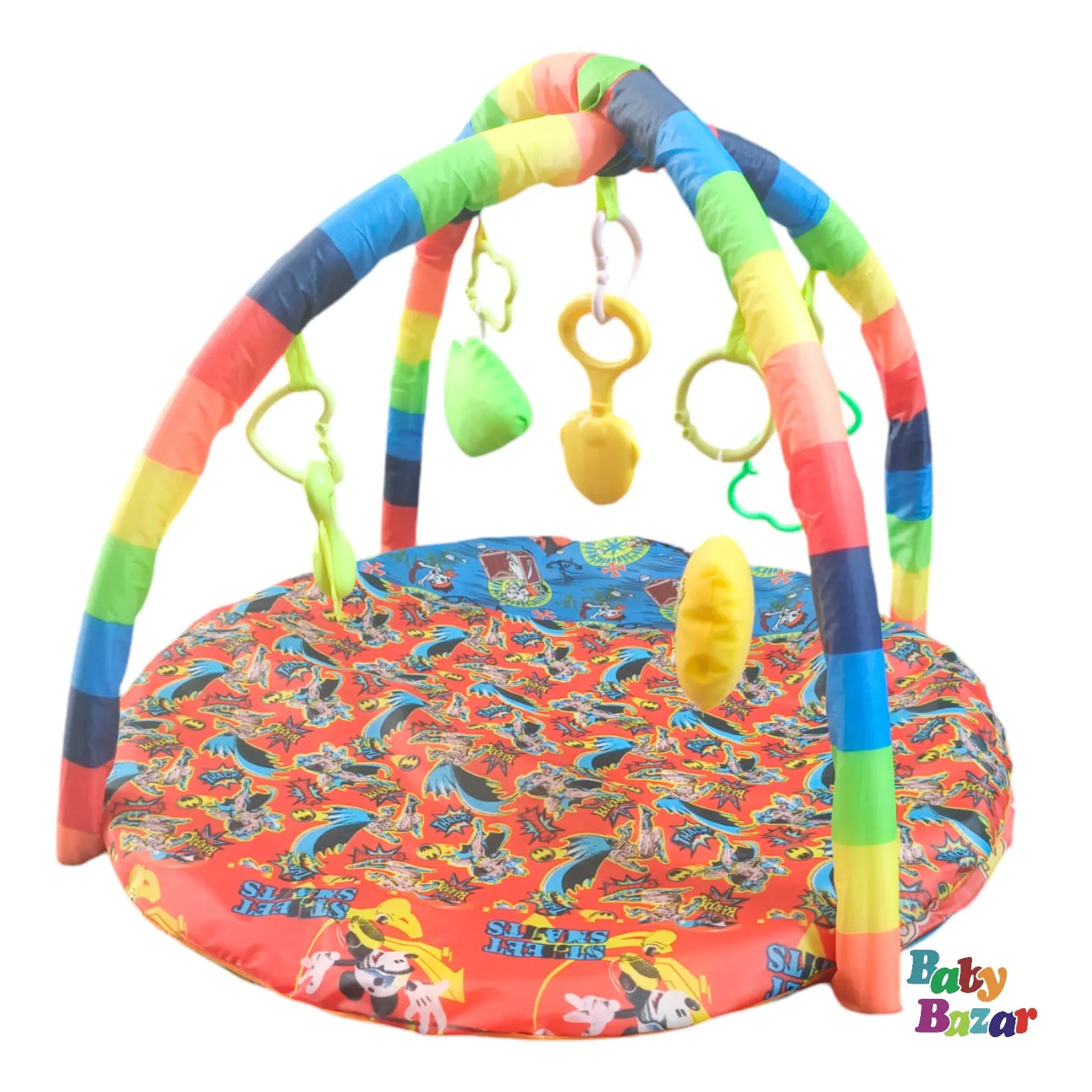 Baby Play Gym Mat With Rattles Bar Boys Girls Best Play Gym Activity(Multi)