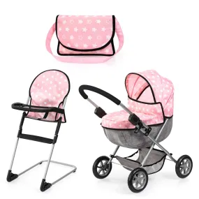 Bayer Design Cozy Dolls Playset - Pink, Grey, Stars