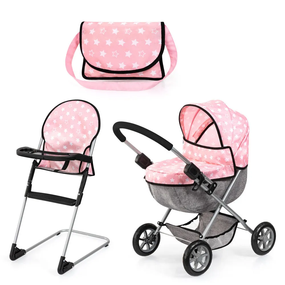 Bayer Design Cozy Dolls Playset - Pink, Grey, Stars