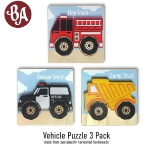 BeginAgain Vehicles Puzzles 3-Pack