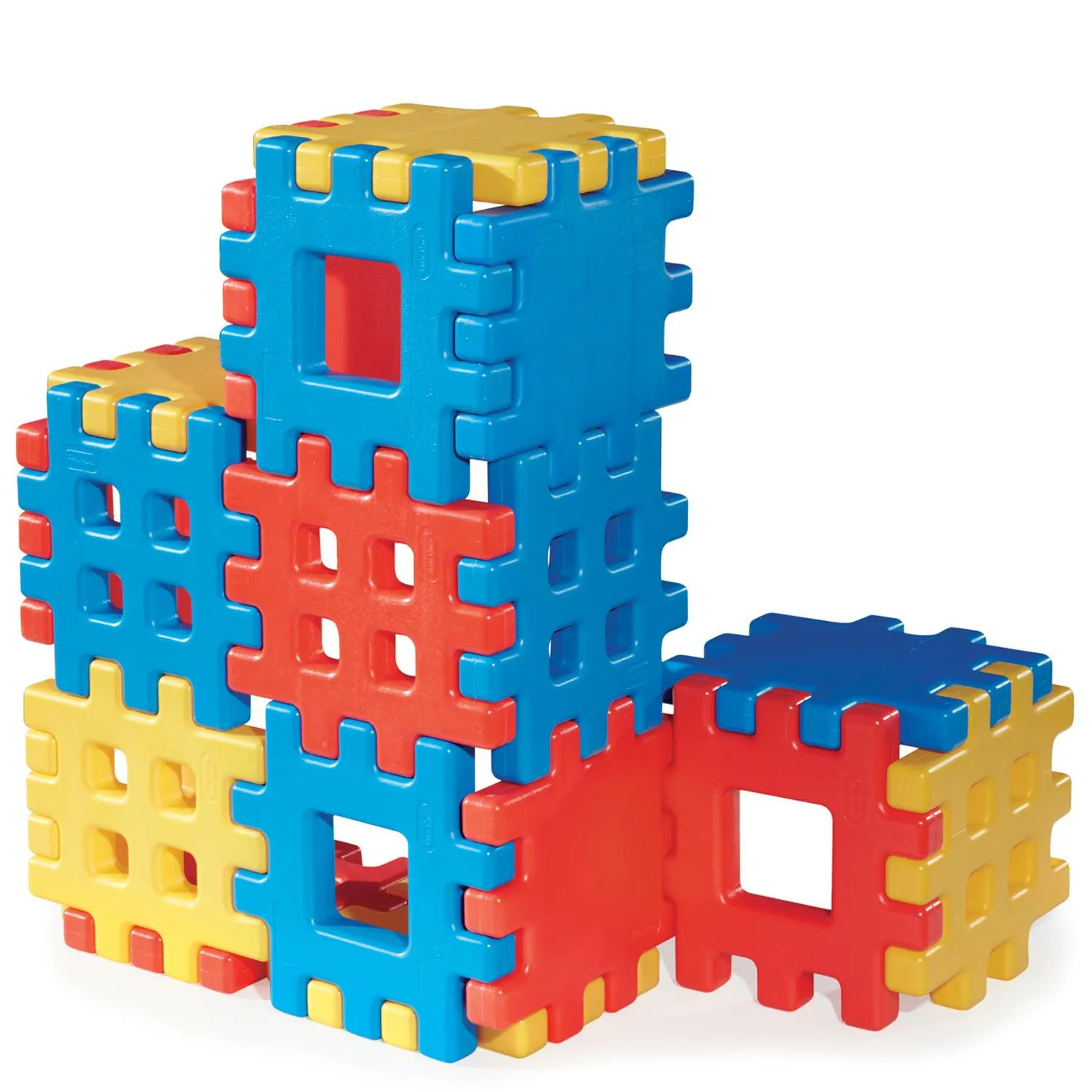 Big Waffle Blocks with 18 Colorful Blocks for Indoor & Outdoor Play
