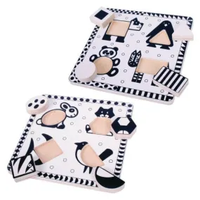 Black & White Animal Puzzles - Set of 2