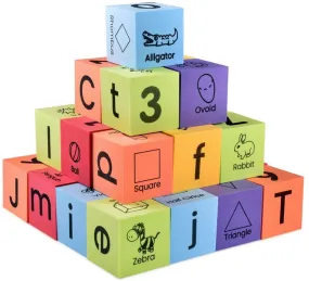 BOHS Foam Learning Blocks - Alphabets,Numbers,Shapes,Sight Words - Quiet,Safe and Float on Water Bathtub Toys,30pcs