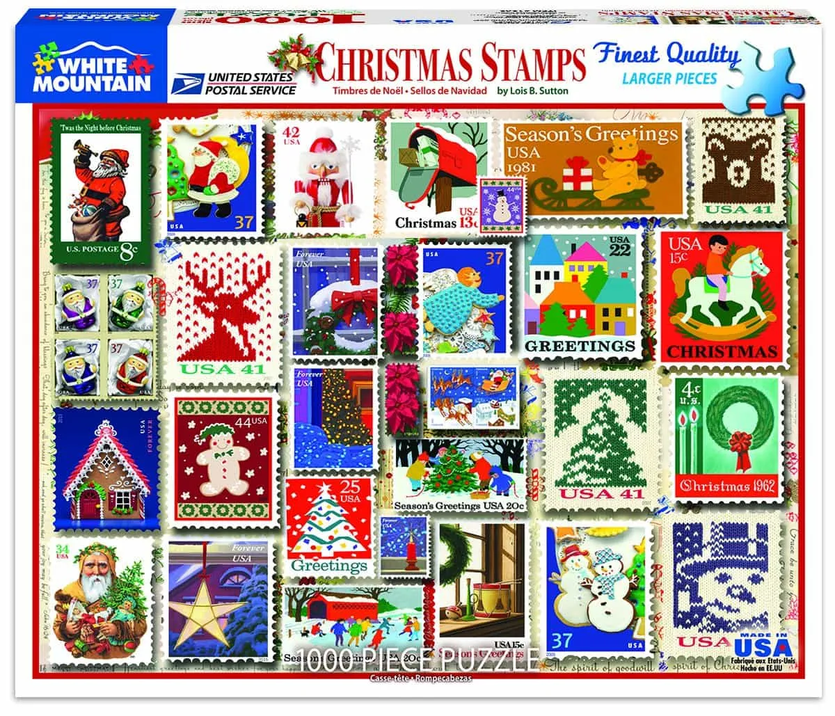 Christmas Stamps 1000 piece puzzle
