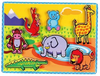 Chunky Wooden Puzzle: Wild Animals 7pc