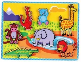 Chunky Wooden Puzzle: Wild Animals 7pc