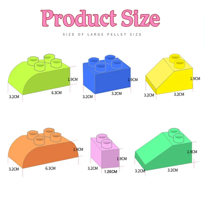 Colorful DIY Building Blocks Big Size Brick Bulk Bricks