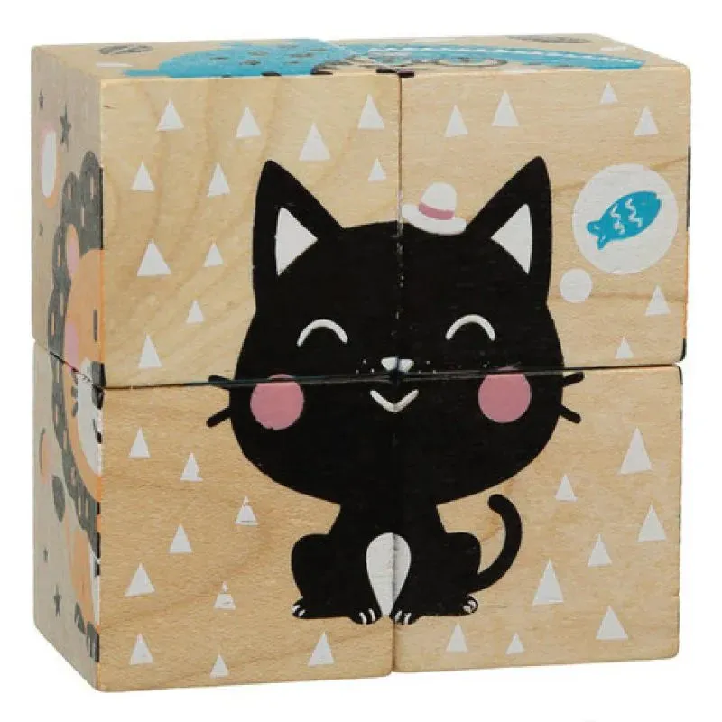 Cubika ECO Wooden Blocks Animals