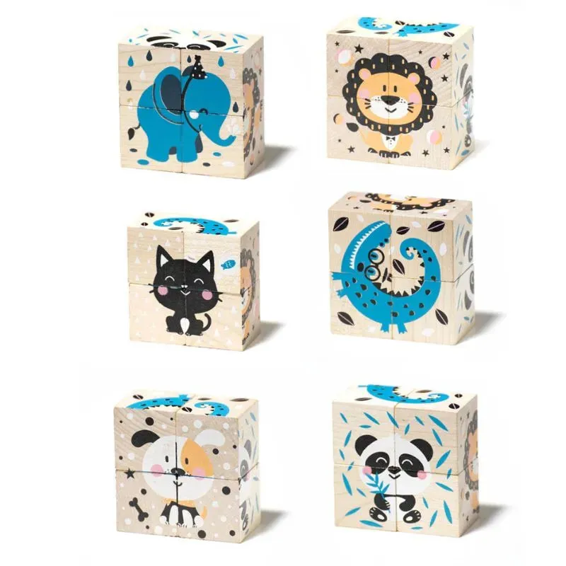 Cubika ECO Wooden Blocks Animals