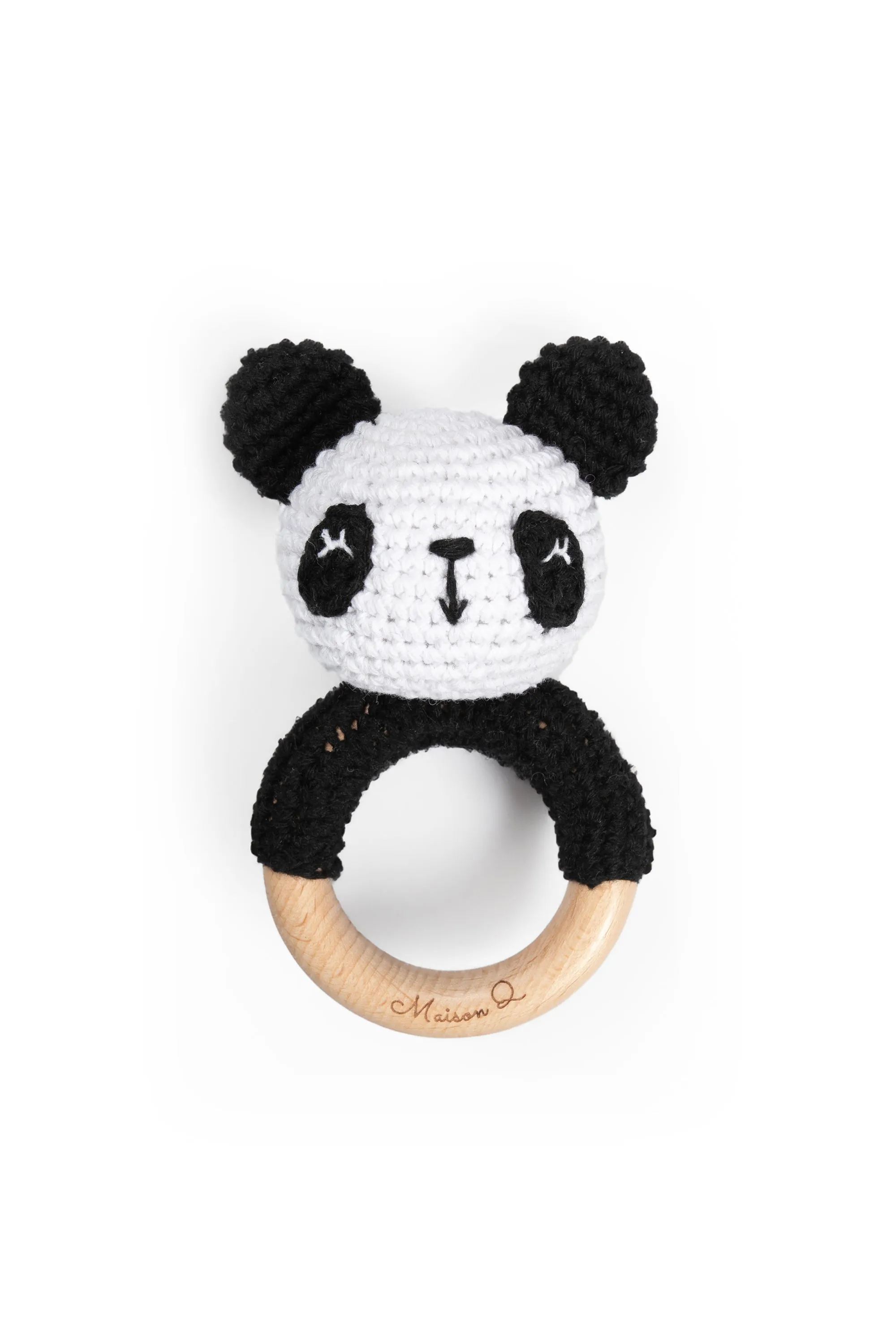 Delightful Panda Crocheted Baby Rattle
