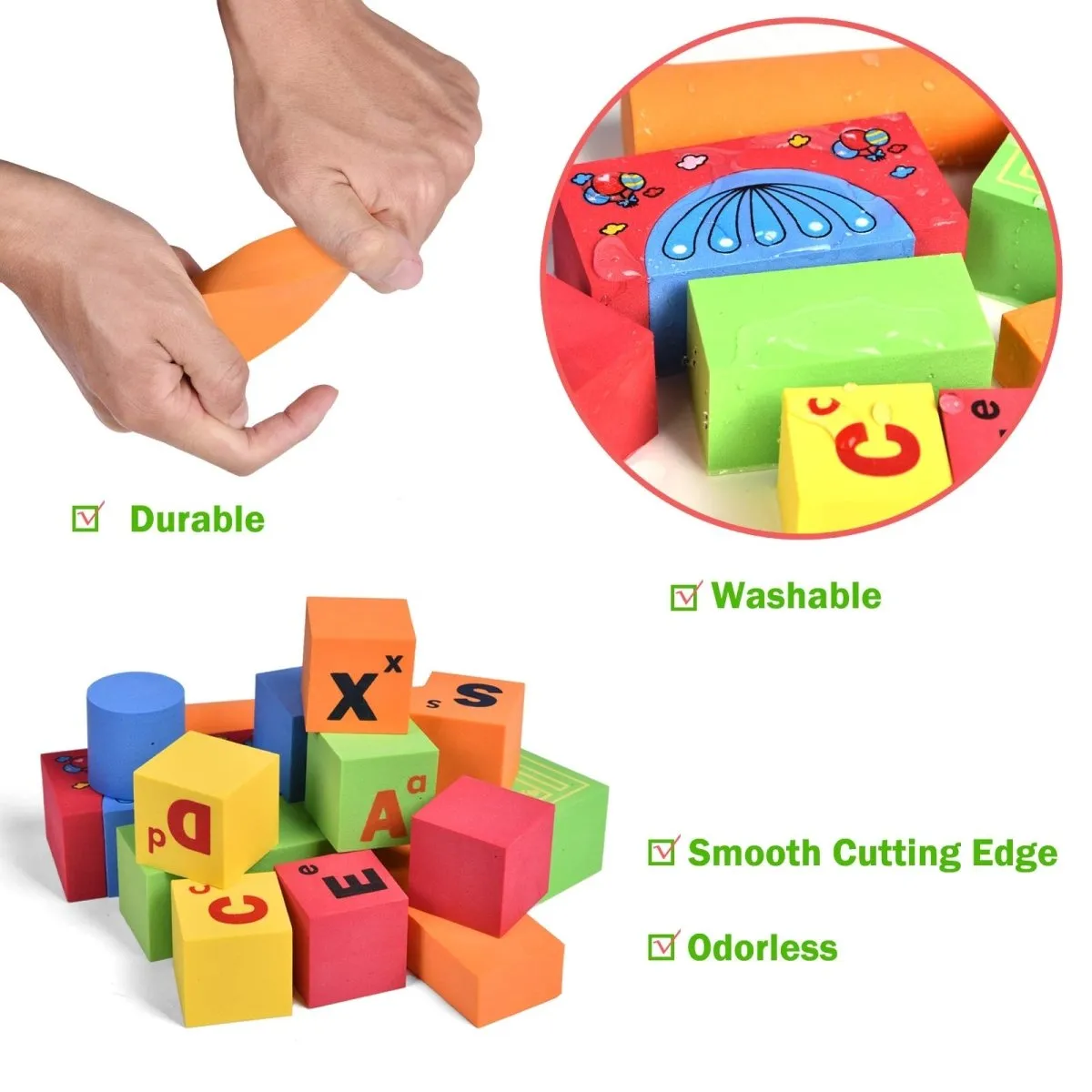 Foam Building Blocks for Kids, 108 pcs