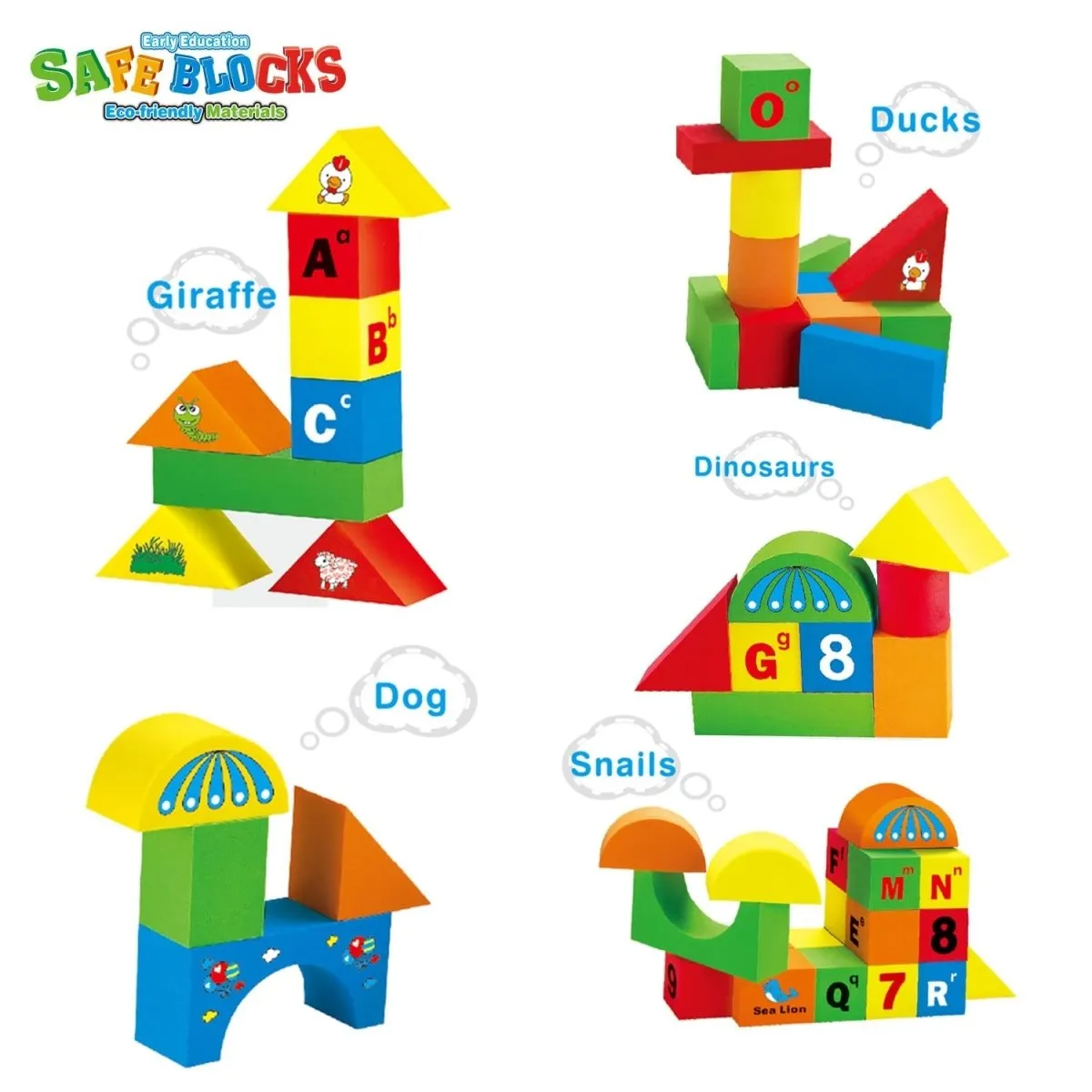 Foam Building Blocks for Kids, 108 pcs