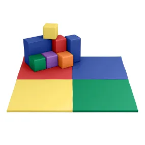 Fold-N-Go Activity Mat and Toddler Foam Block Playset