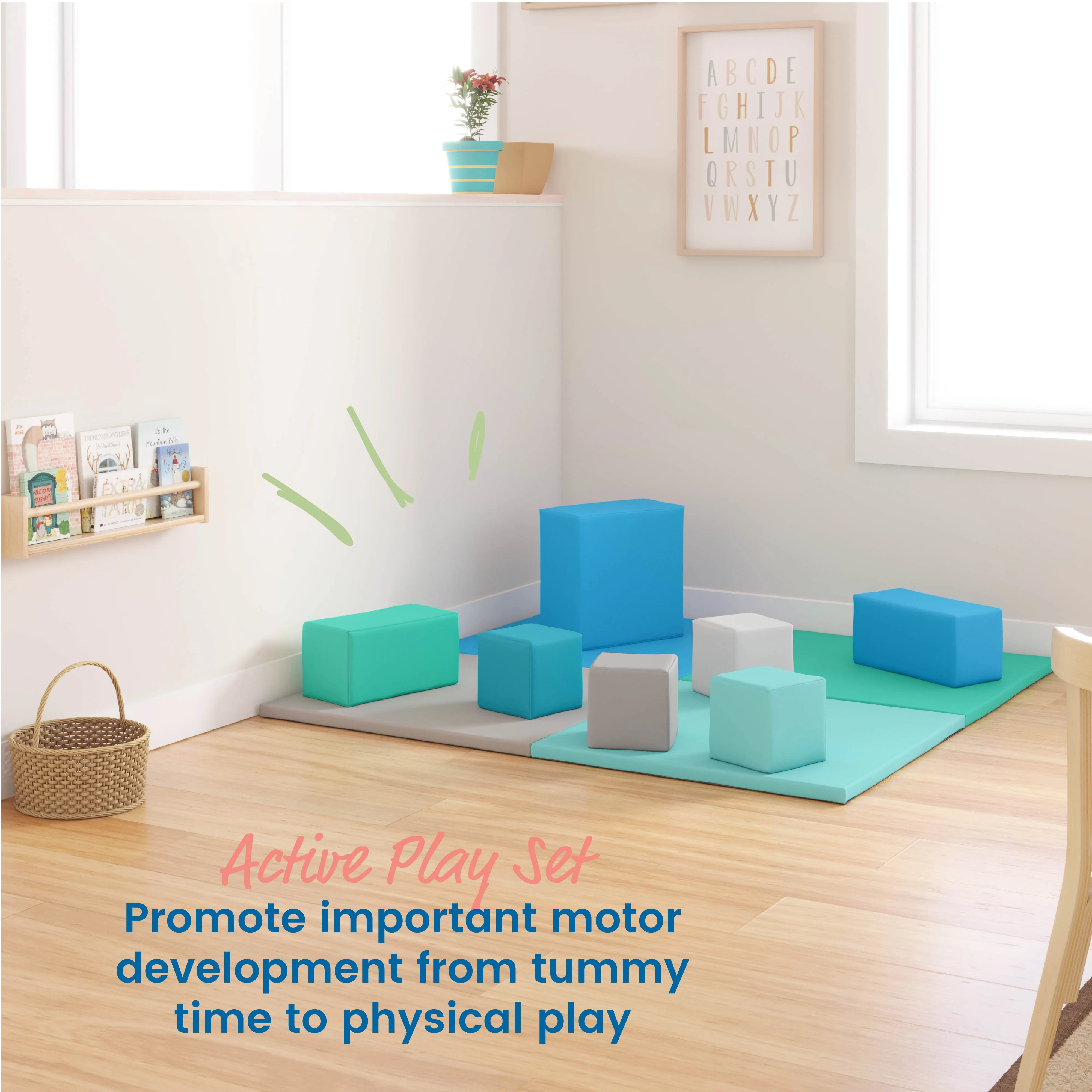 Fold-N-Go Activity Mat and Toddler Foam Block Playset