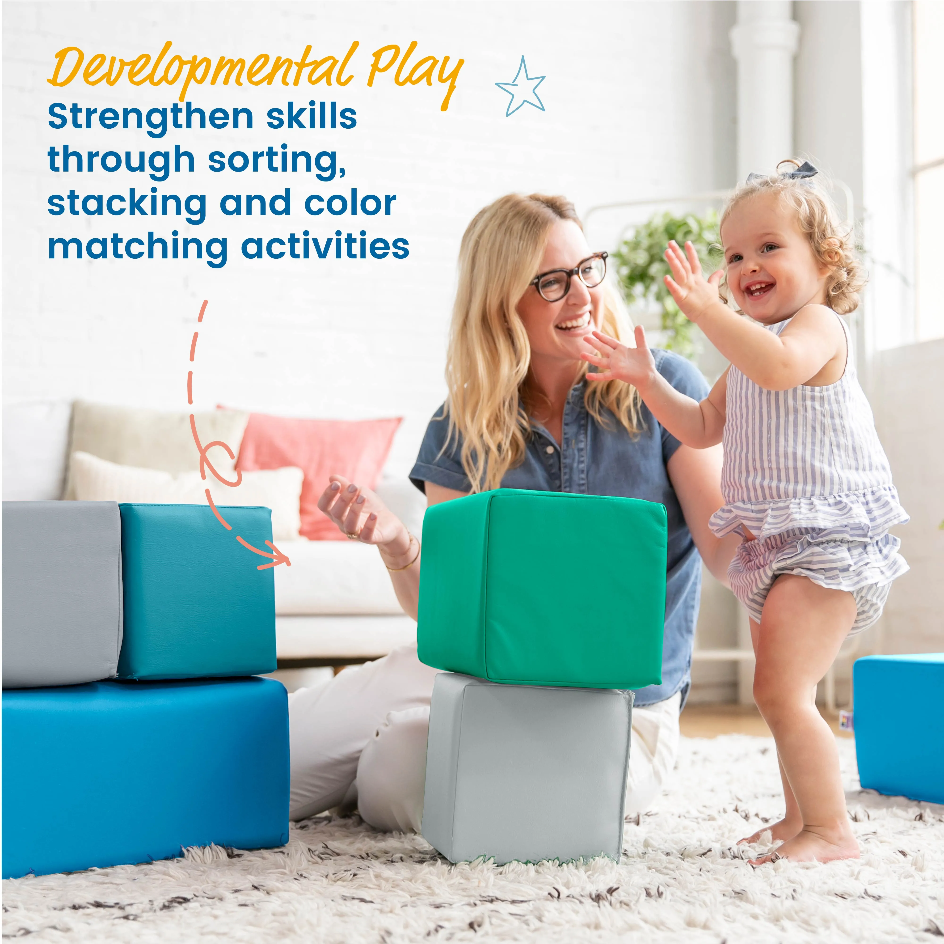Fold-N-Go Activity Mat and Toddler Foam Block Playset