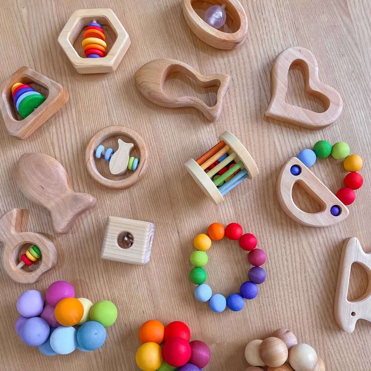 Grimm's Grasping Toy - Beads Pastel
