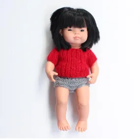 Hand Knitted Dolls Top Large - Red