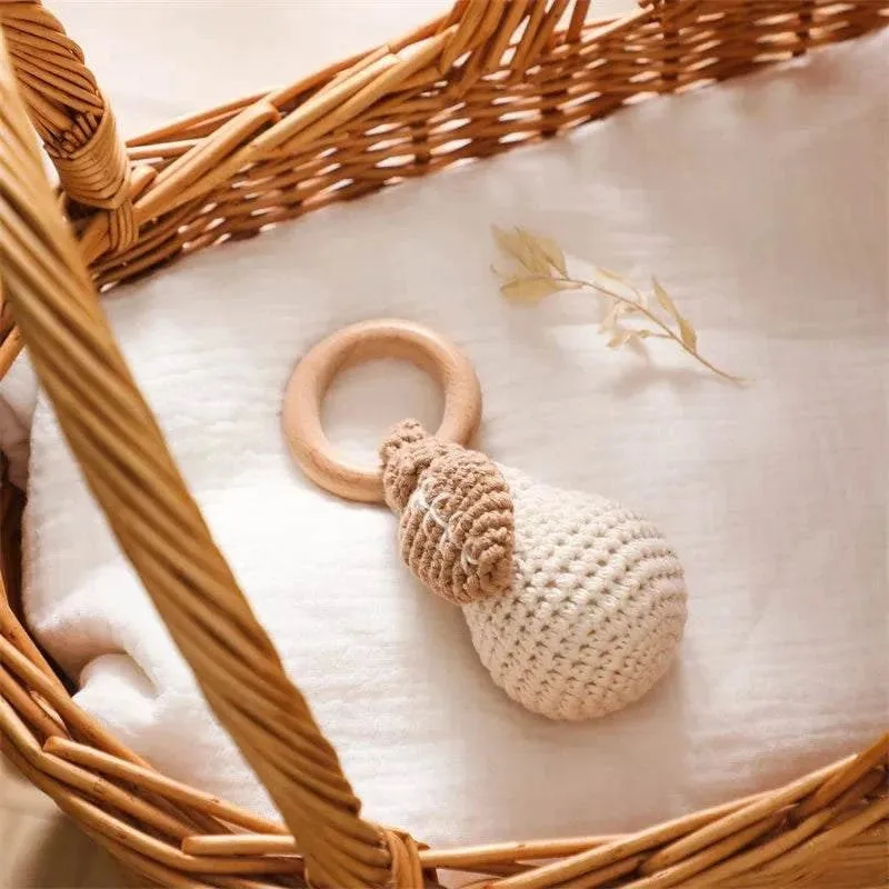 Handmade Wooden Crochet Rattles - 14 Styles