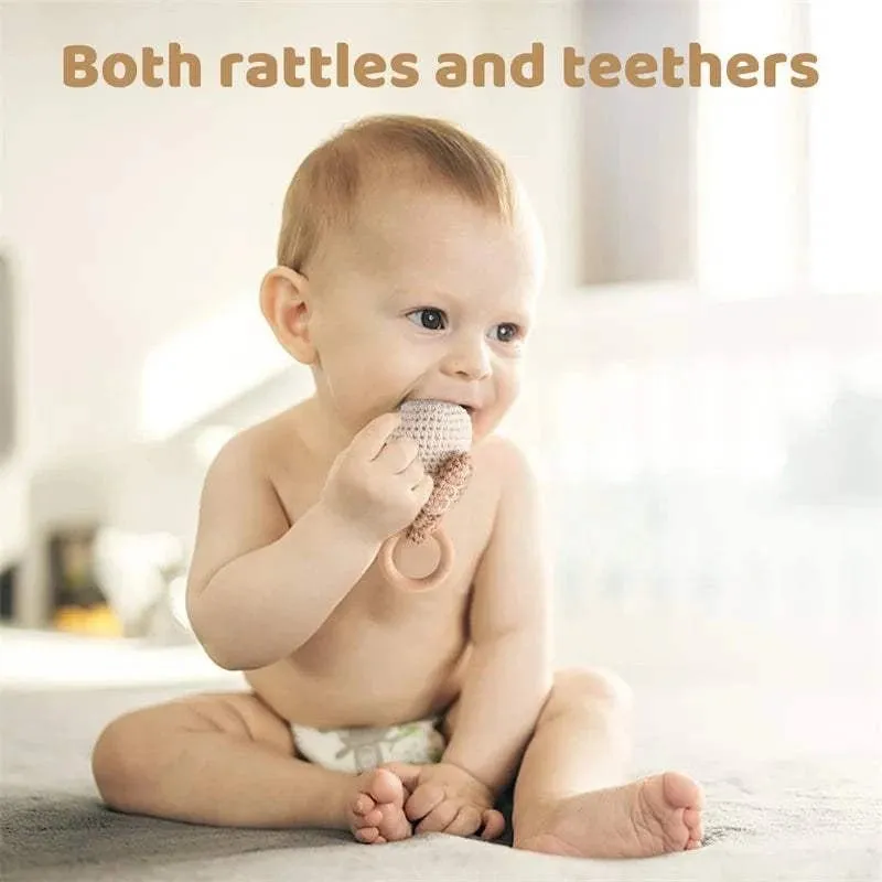 Handmade Wooden Crochet Rattles - 14 Styles