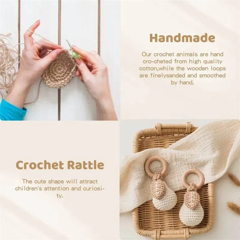 Handmade Wooden Crochet Rattles - 14 Styles