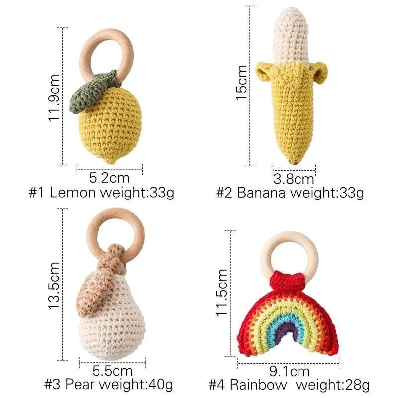 Handmade Wooden Crochet Rattles - 14 Styles