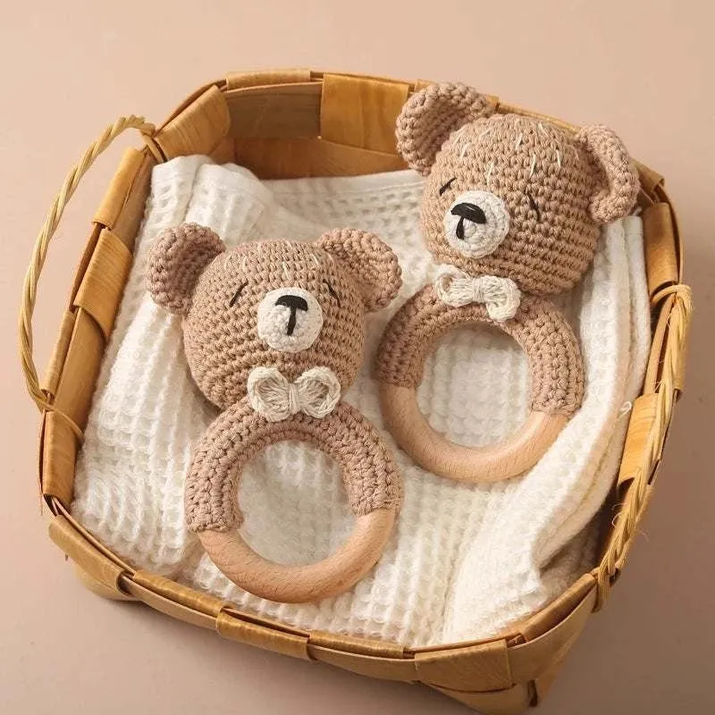 Handmade Wooden Crochet Rattles - 14 Styles